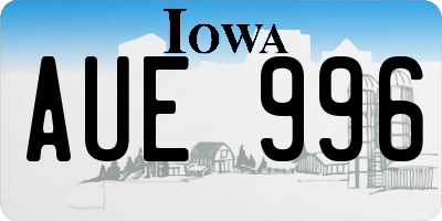 IA license plate AUE996