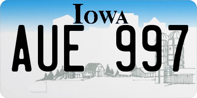 IA license plate AUE997
