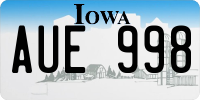 IA license plate AUE998