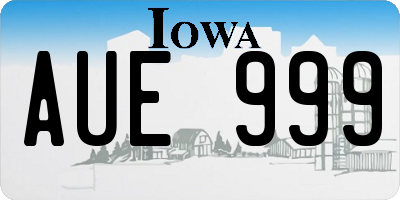 IA license plate AUE999