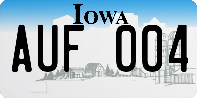 IA license plate AUF004