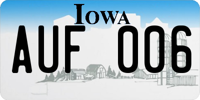 IA license plate AUF006