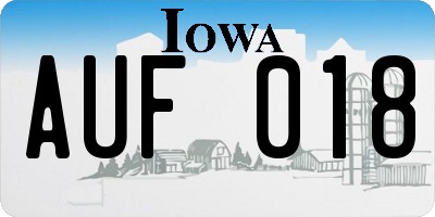 IA license plate AUF018