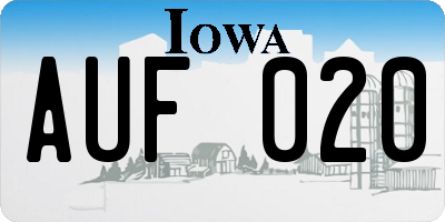 IA license plate AUF020