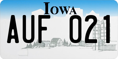 IA license plate AUF021
