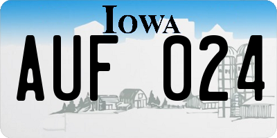 IA license plate AUF024