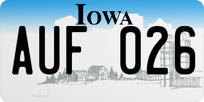 IA license plate AUF026