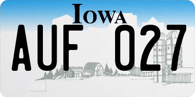 IA license plate AUF027