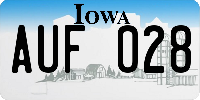 IA license plate AUF028