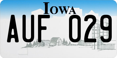 IA license plate AUF029