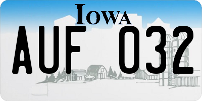 IA license plate AUF032