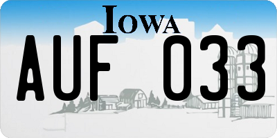 IA license plate AUF033
