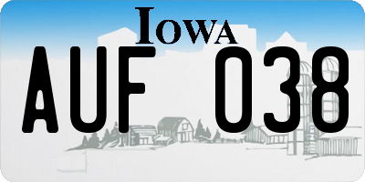 IA license plate AUF038