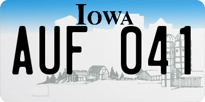 IA license plate AUF041