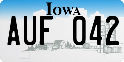 IA license plate AUF042