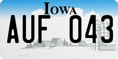 IA license plate AUF043