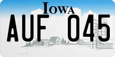 IA license plate AUF045