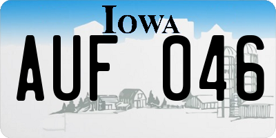 IA license plate AUF046