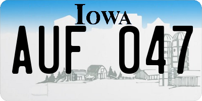 IA license plate AUF047