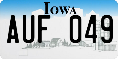 IA license plate AUF049