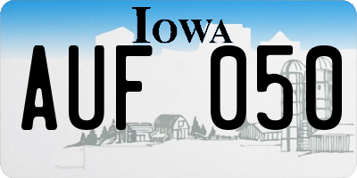 IA license plate AUF050