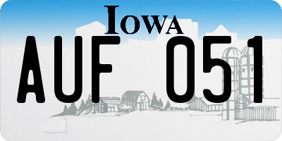 IA license plate AUF051