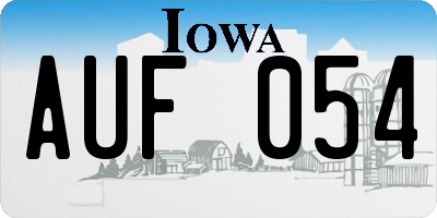 IA license plate AUF054