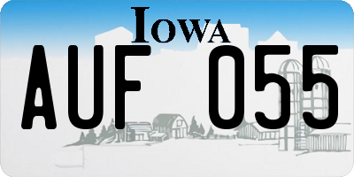 IA license plate AUF055