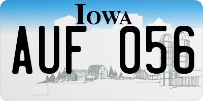 IA license plate AUF056