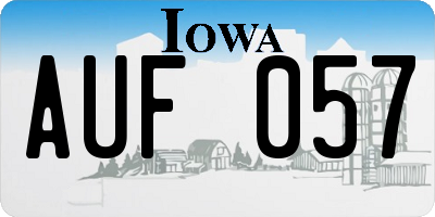 IA license plate AUF057