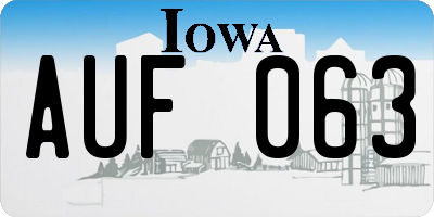 IA license plate AUF063