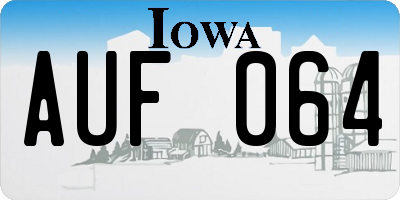 IA license plate AUF064