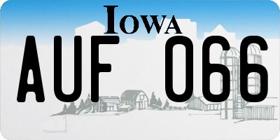IA license plate AUF066