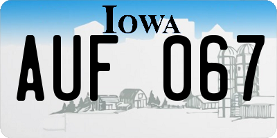 IA license plate AUF067