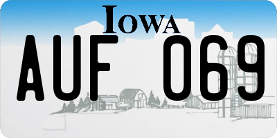 IA license plate AUF069