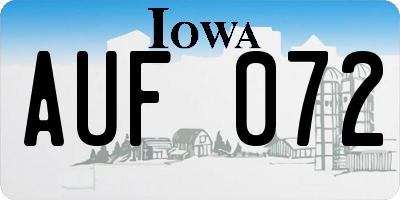 IA license plate AUF072