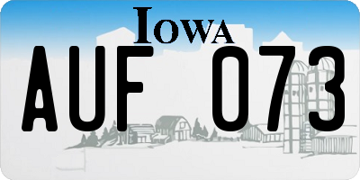 IA license plate AUF073