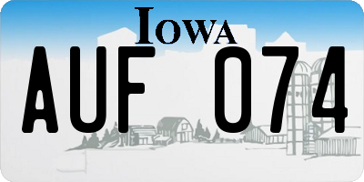 IA license plate AUF074