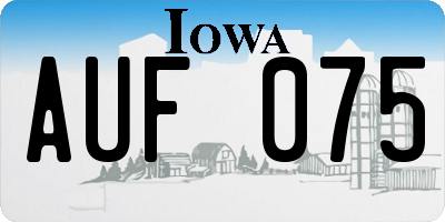 IA license plate AUF075