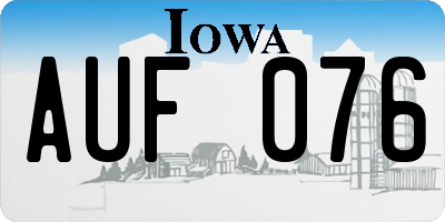 IA license plate AUF076