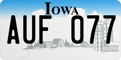 IA license plate AUF077