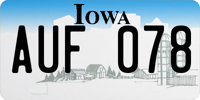 IA license plate AUF078