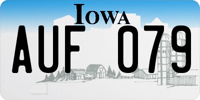 IA license plate AUF079