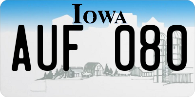 IA license plate AUF080