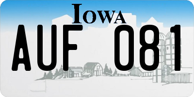 IA license plate AUF081