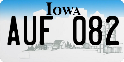 IA license plate AUF082