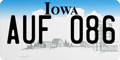 IA license plate AUF086