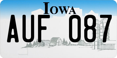 IA license plate AUF087