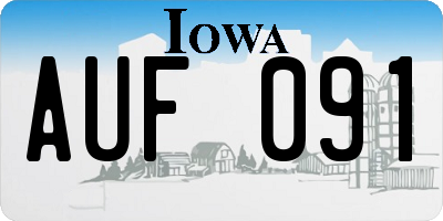 IA license plate AUF091
