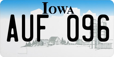 IA license plate AUF096